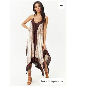 Forever 21 Scarf Print Handkerchief-Hem Dress